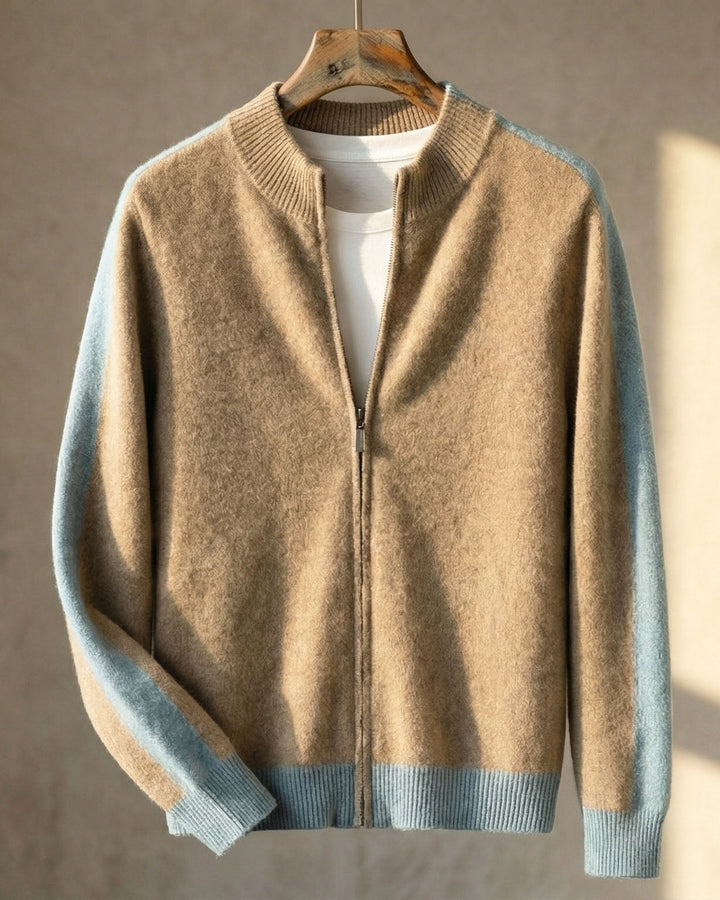 Federico Merinowoll-Strickjacke mit Reißverschluss