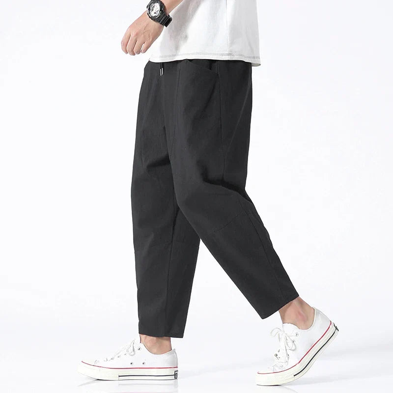 AVELOR Kyoto Linen Cropped Pants