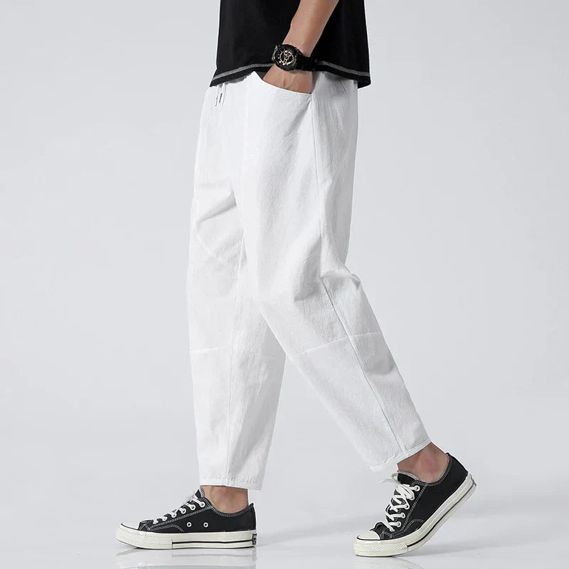 AVELOR Kyoto Linen Cropped Pants