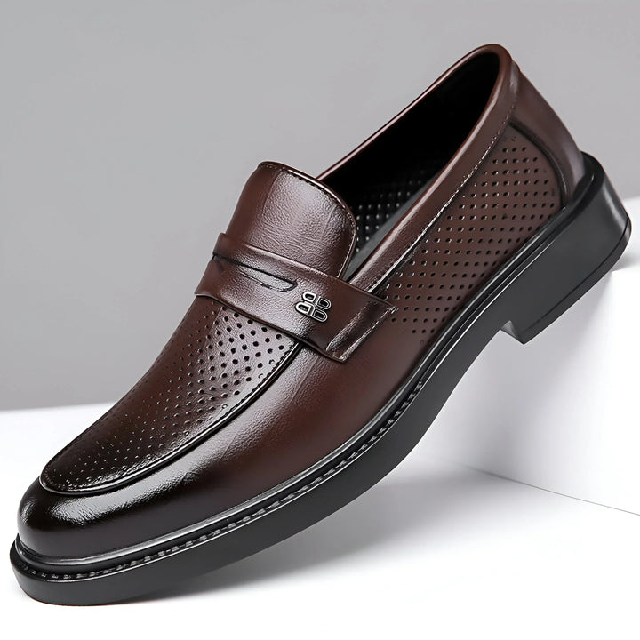 Biagio Perforierte Penny-Leder-Loafer