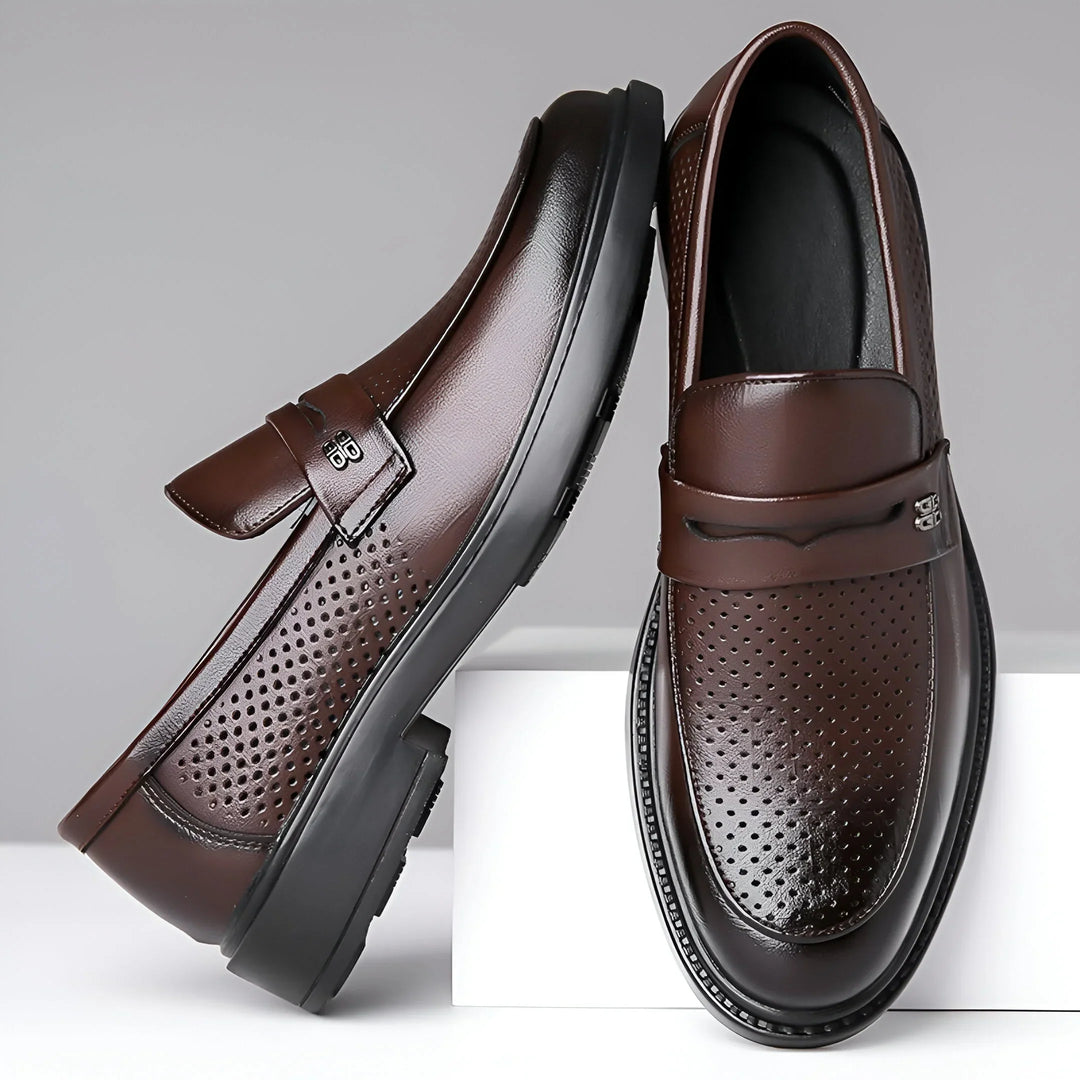 Biagio Perforierte Penny-Leder-Loafer