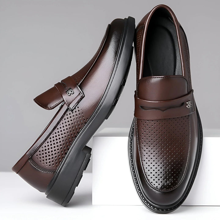 Biagio Perforierte Penny-Leder-Loafer