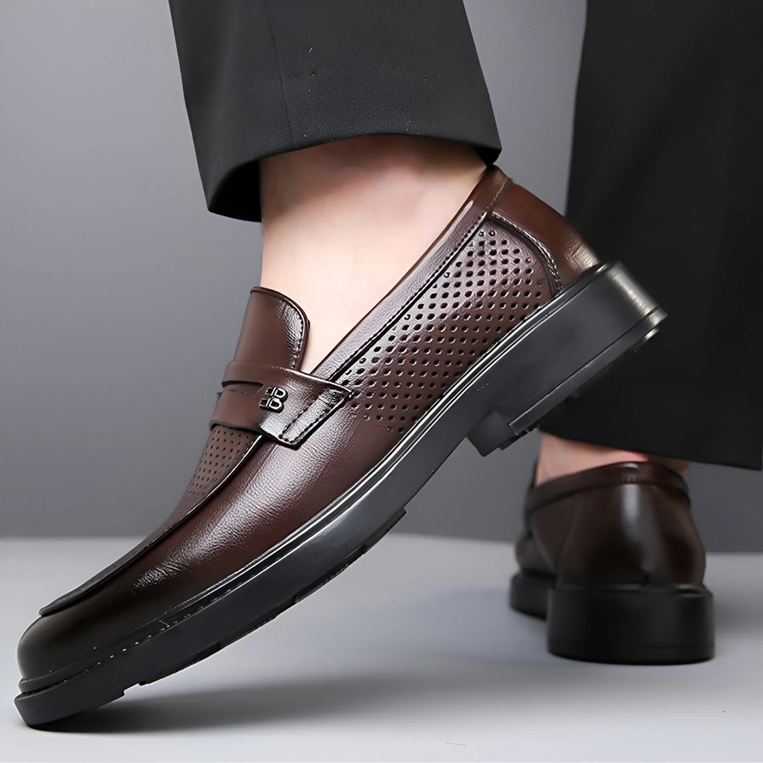 Biagio Perforierte Penny-Leder-Loafer