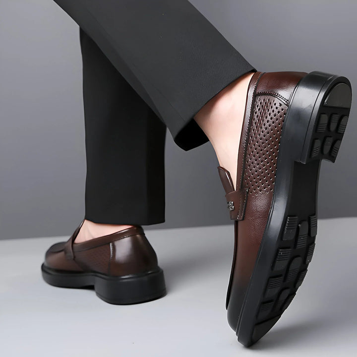 Biagio Perforierte Penny-Leder-Loafer