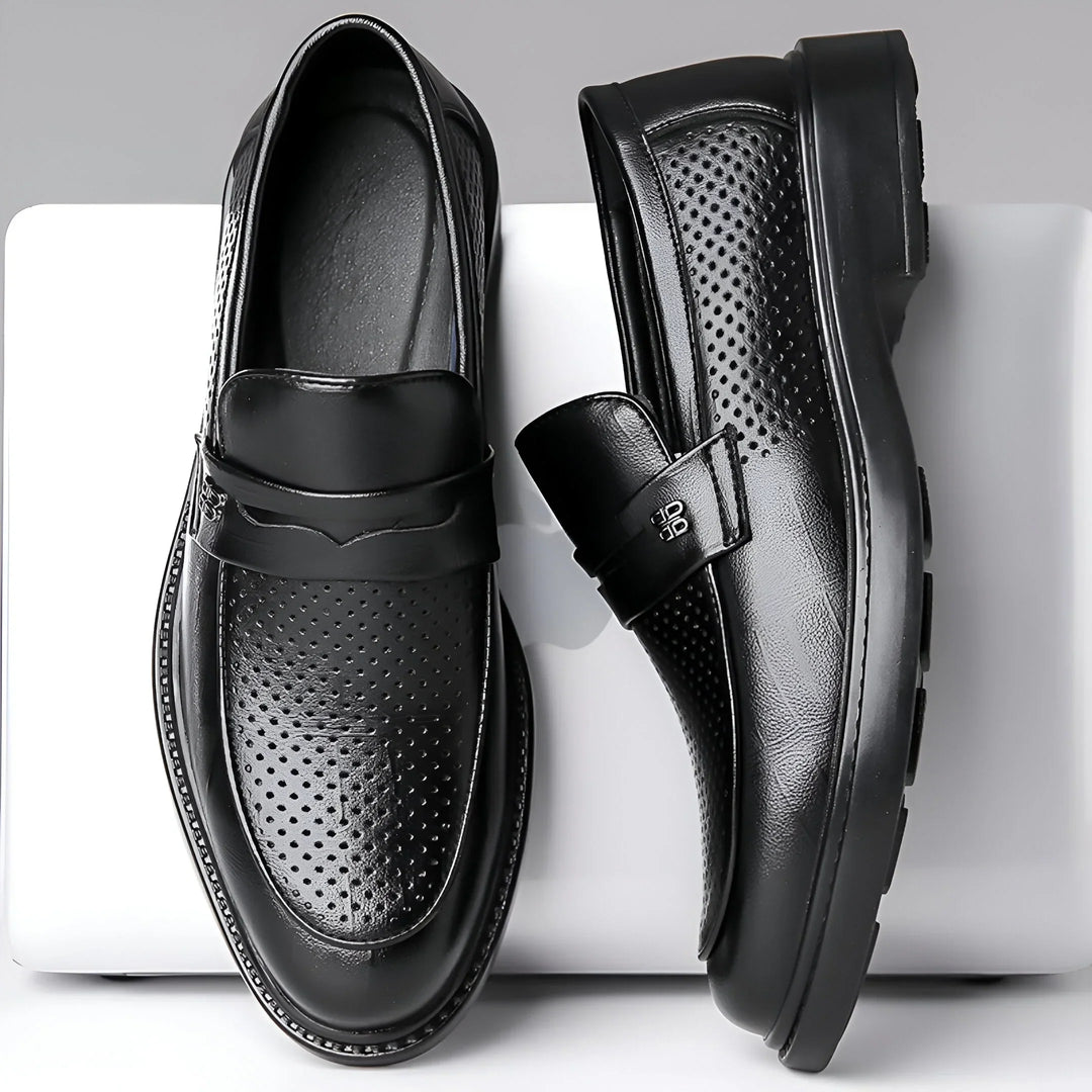 Biagio Perforierte Penny-Leder-Loafer