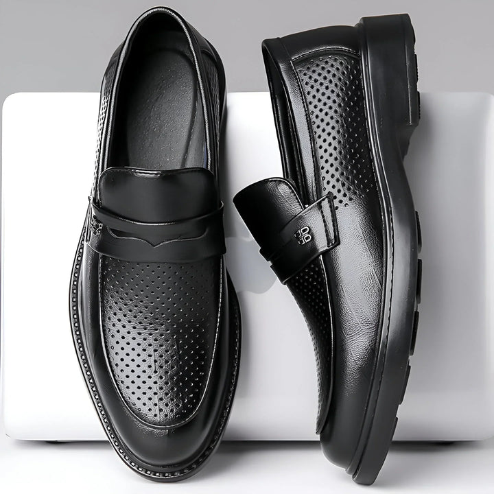 Biagio Perforierte Penny-Leder-Loafer