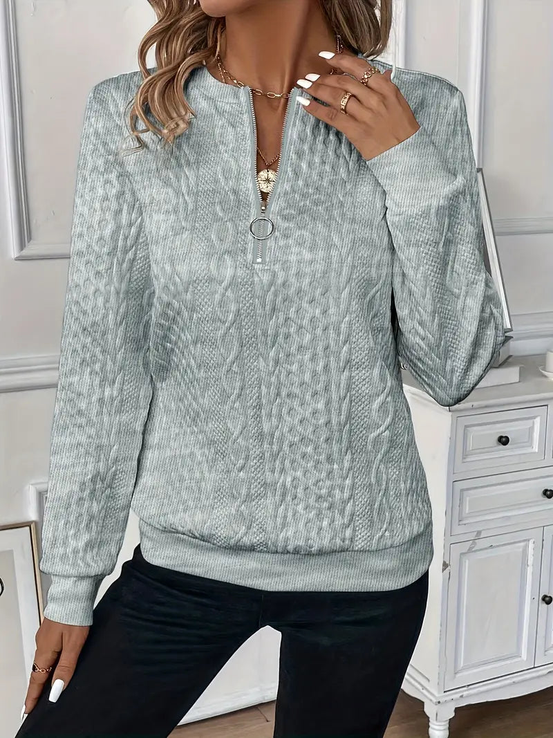 AVELOR Amy Zip Knit Sweater