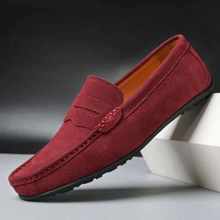 Carmine Wildleder-Slipper