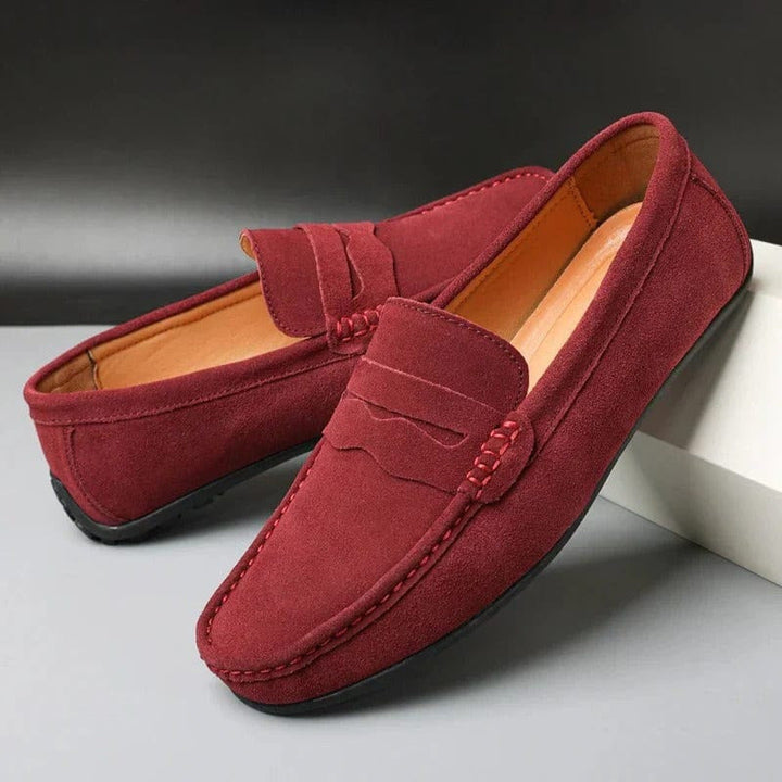 Carmine Wildleder-Slipper