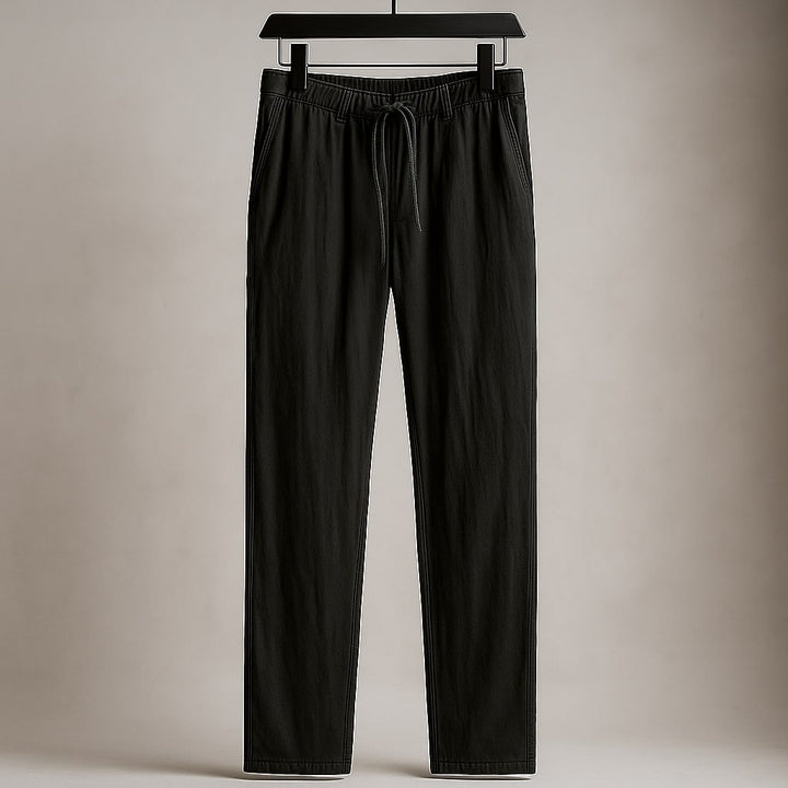 Cherubino Sommerliche Leinenhose mit Kordelzug