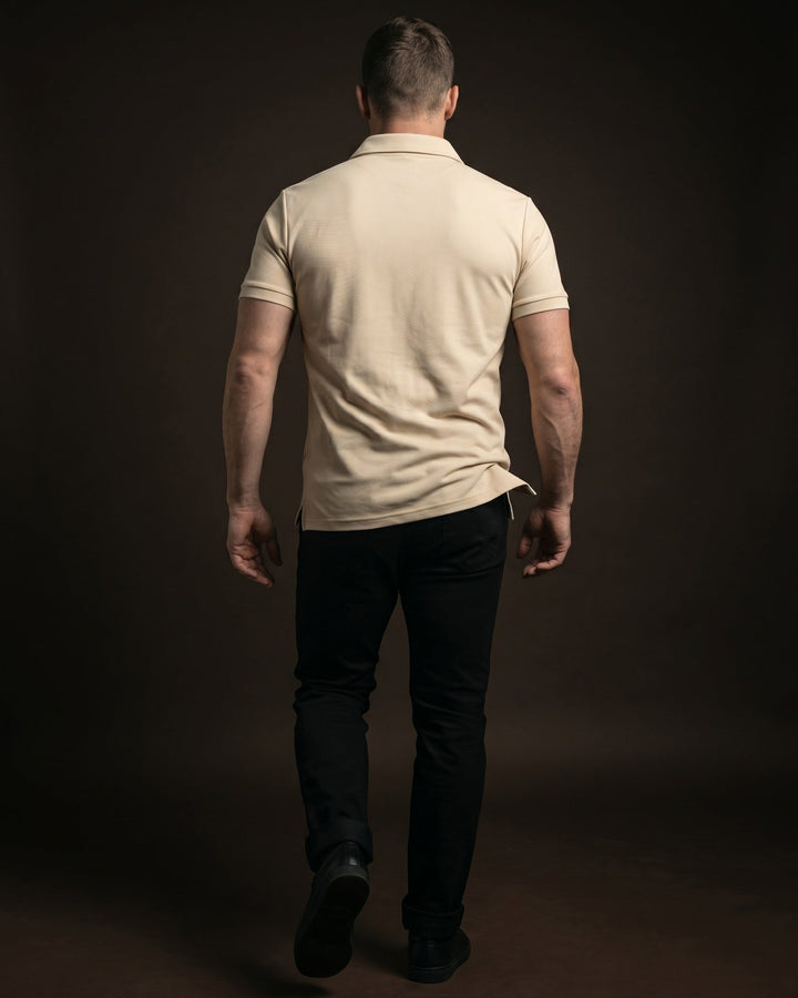Hugo Piqué-Strick-Poloshirt mit Half-Zip