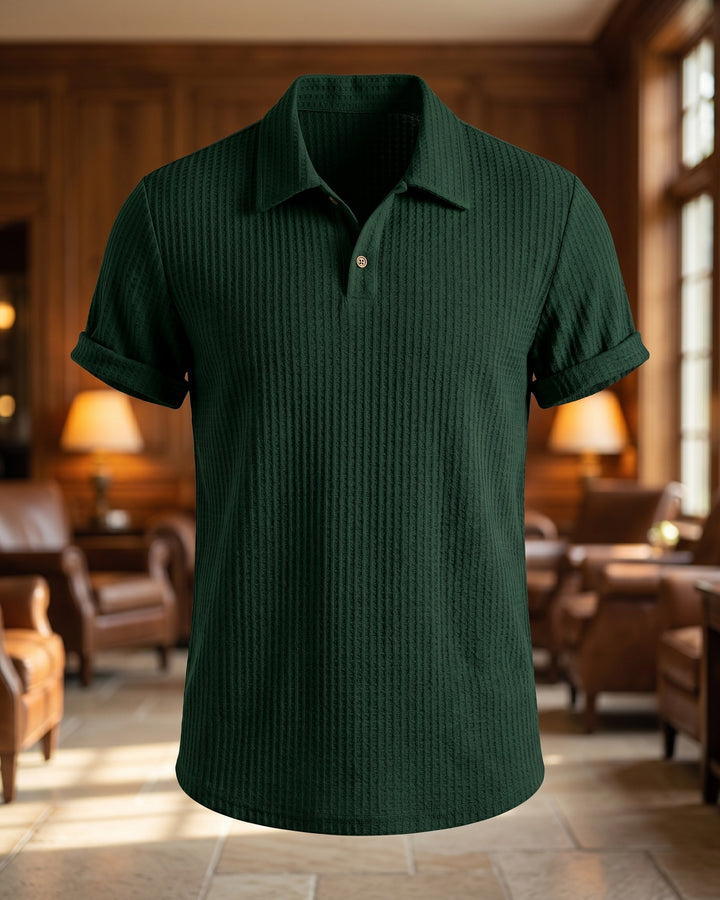 Luciano Rippstrick-Poloshirt aus Wolle