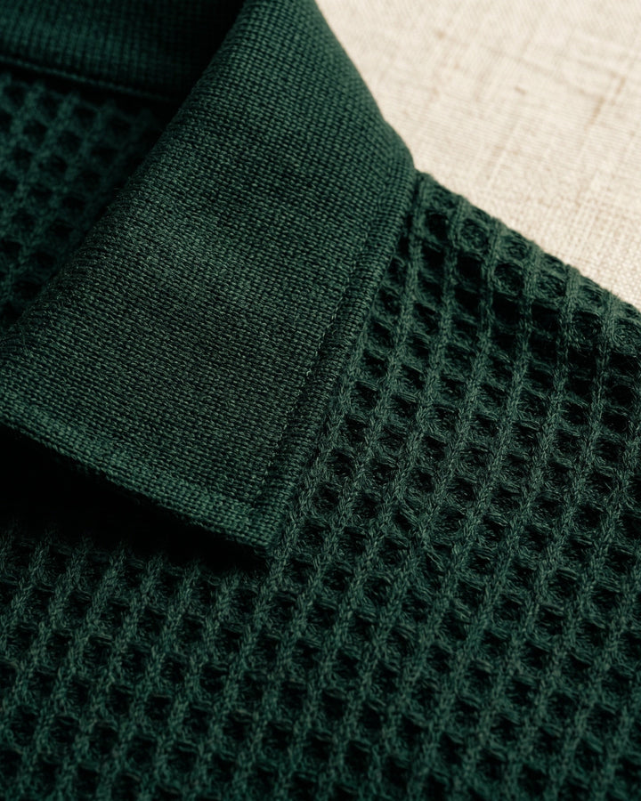 Luciano Rippstrick-Poloshirt aus Wolle