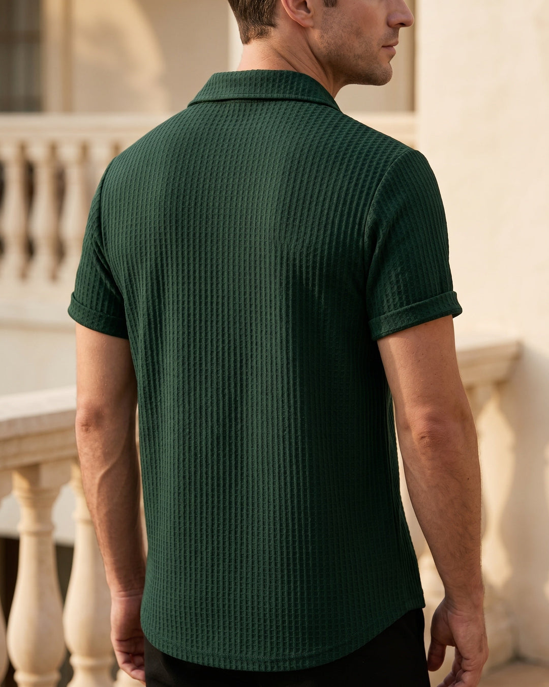 Luciano Rippstrick-Poloshirt aus Wolle