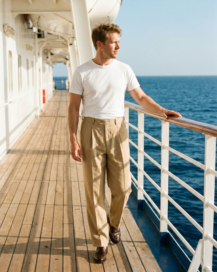 Ercole Bundfaltenhose aus Leinen