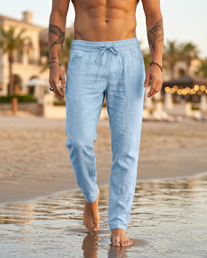 Gennaro Lockere Leinenhose mit Kordelzug