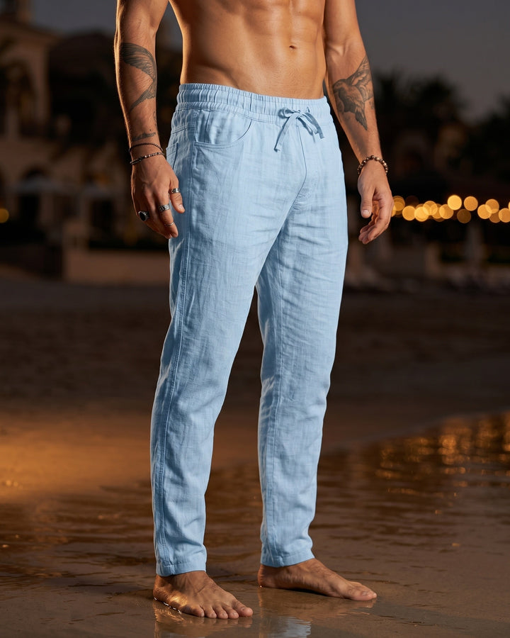 Gennaro Lockere Leinenhose mit Kordelzug