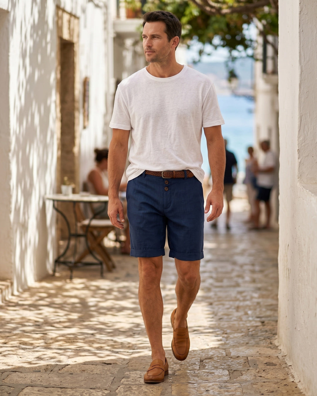Eugenio Taillierte Chino-Shorts aus Leinen