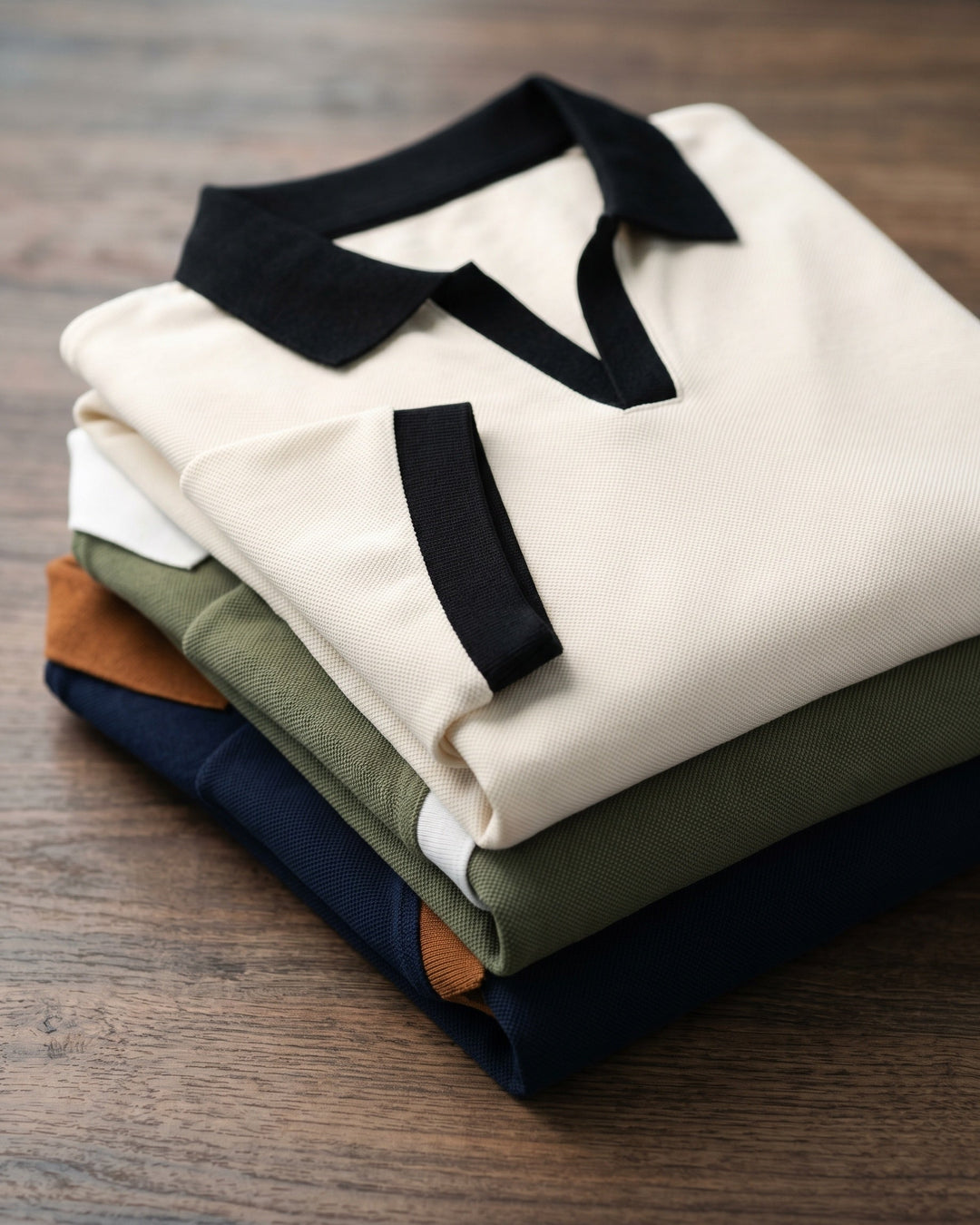 Zeno Poloshirt aus Nylon-Mix mit offenem Kragen