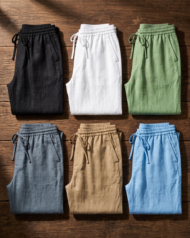 Umberto Lockere Leinenhose mit geradem Bein
