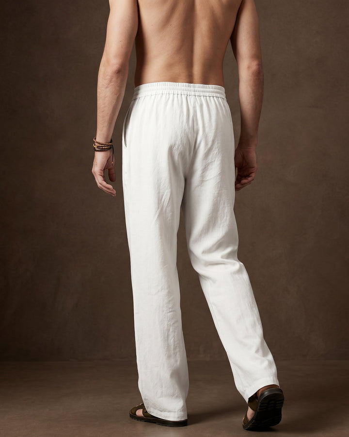 Umberto Lockere Leinenhose mit geradem Bein