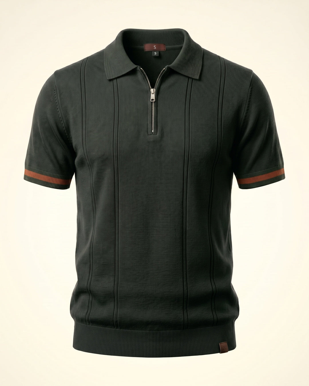 Valerio Strick-Poloshirt aus Viskose-Mix mit Half-Zip