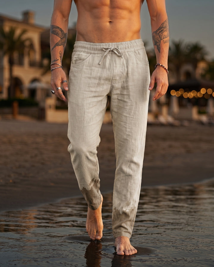 Gennaro Lockere Leinenhose mit Kordelzug
