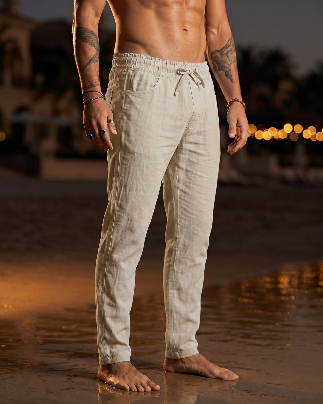 Gennaro Lockere Leinenhose mit Kordelzug