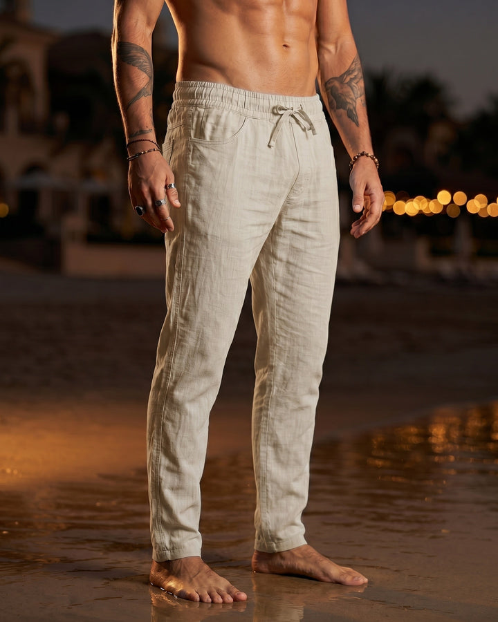 Gennaro Lockere Leinenhose mit Kordelzug
