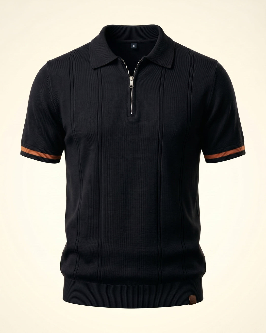 Valerio Strick-Poloshirt aus Viskose-Mix mit Half-Zip