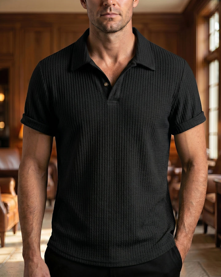 Luciano Rippstrick-Poloshirt aus Wolle