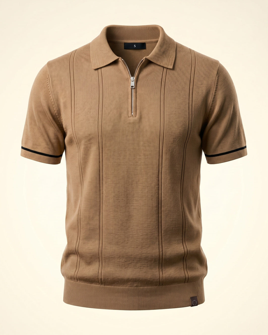 Valerio Strick-Poloshirt aus Viskose-Mix mit Half-Zip
