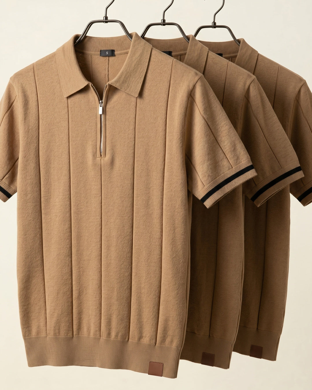 Valerio Strick-Poloshirt aus Viskose-Mix mit Half-Zip