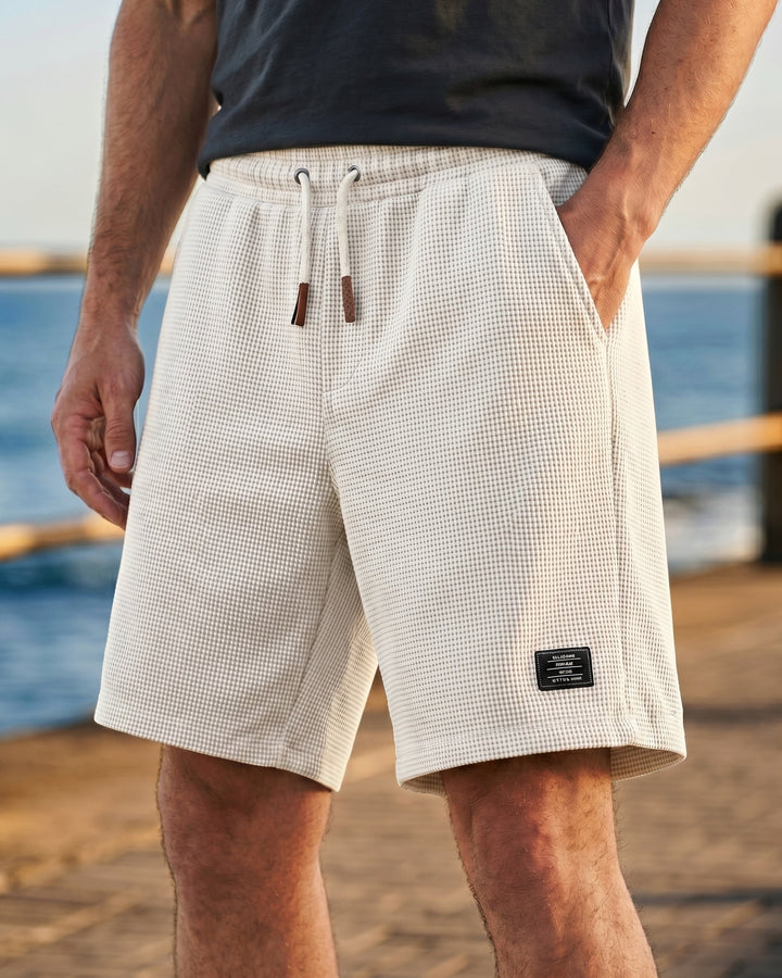 Tomas Lockere Waffelstrick-Shorts mit Kordelzug