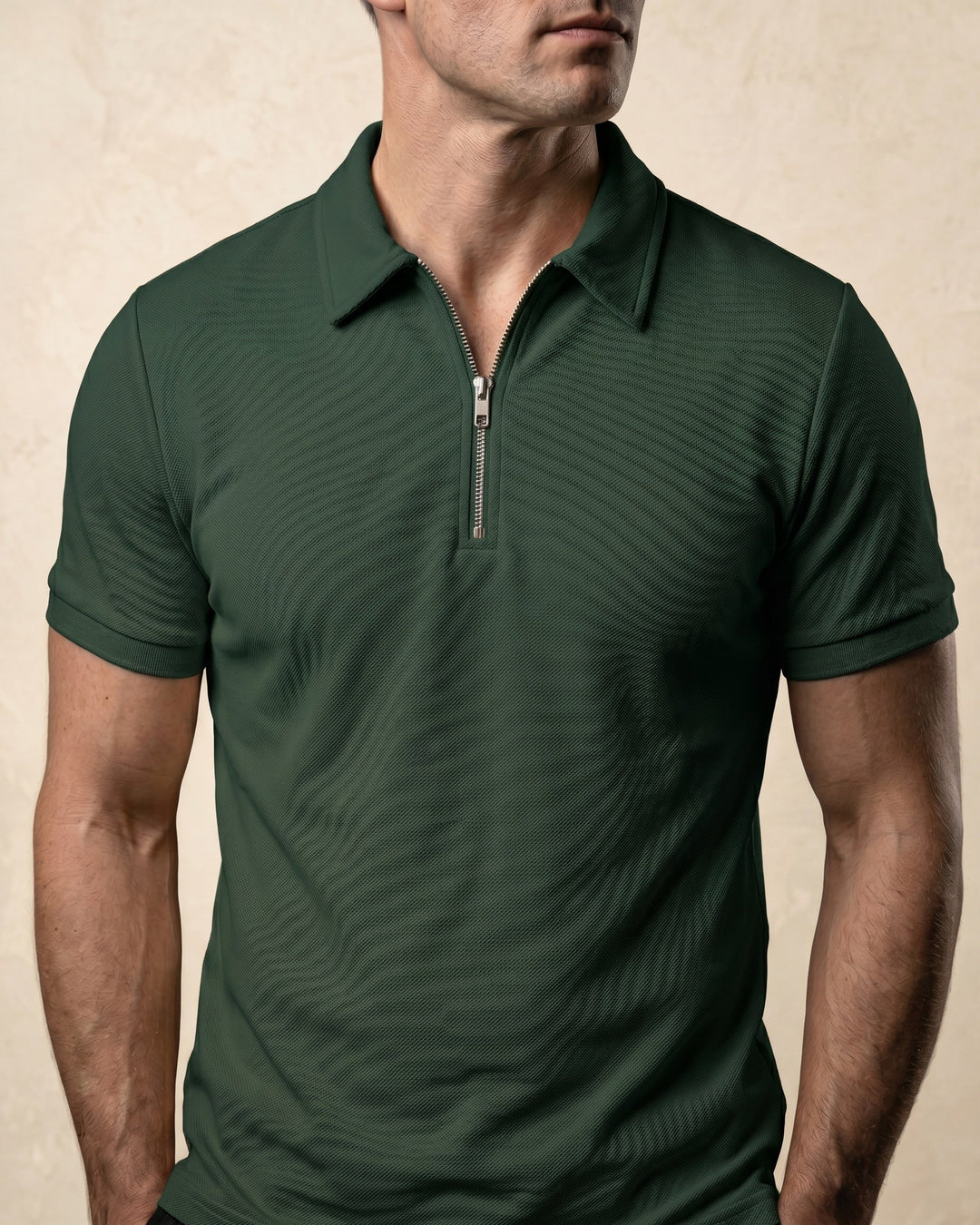Hugo Piqué-Strick-Poloshirt mit Half-Zip