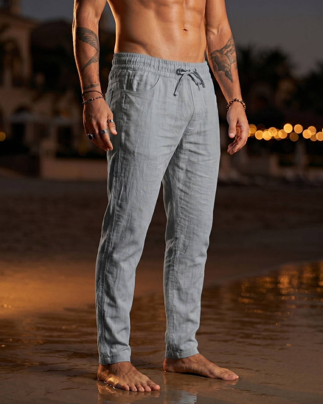 Gennaro Lockere Leinenhose mit Kordelzug