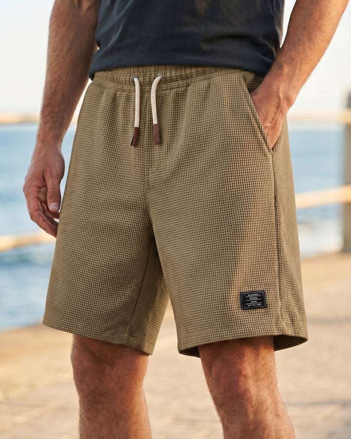 Tomas Lockere Waffelstrick-Shorts mit Kordelzug
