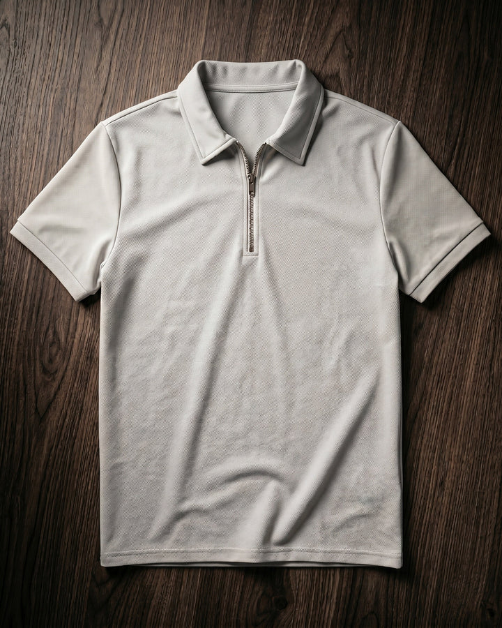 Hugo Piqué-Strick-Poloshirt mit Half-Zip