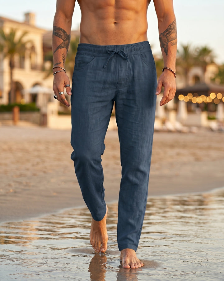 Gennaro Lockere Leinenhose mit Kordelzug
