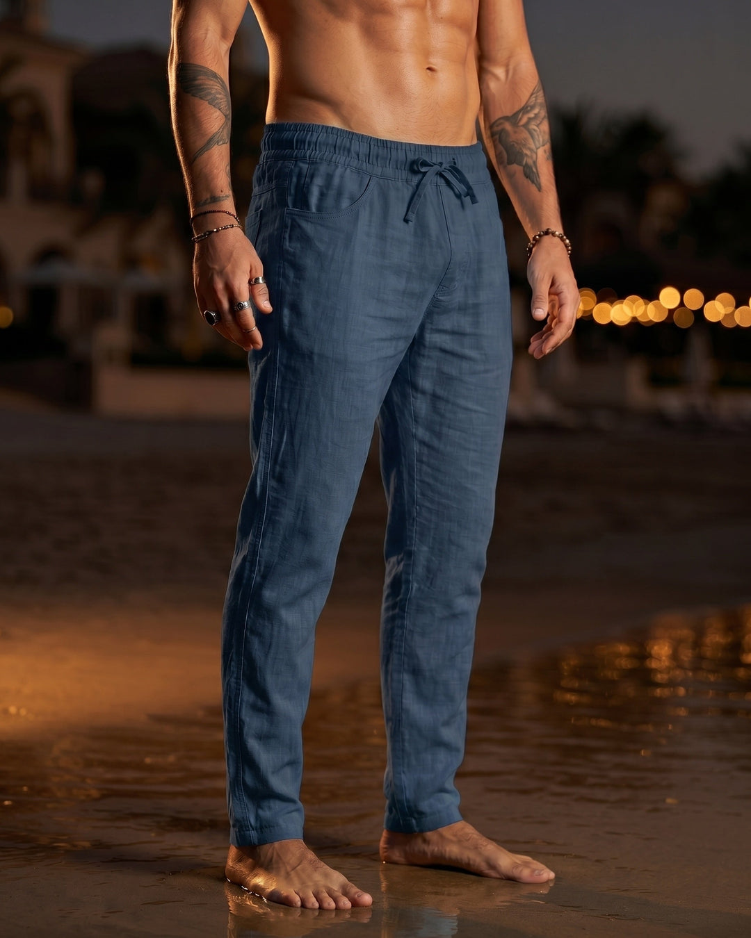 Gennaro Lockere Leinenhose mit Kordelzug