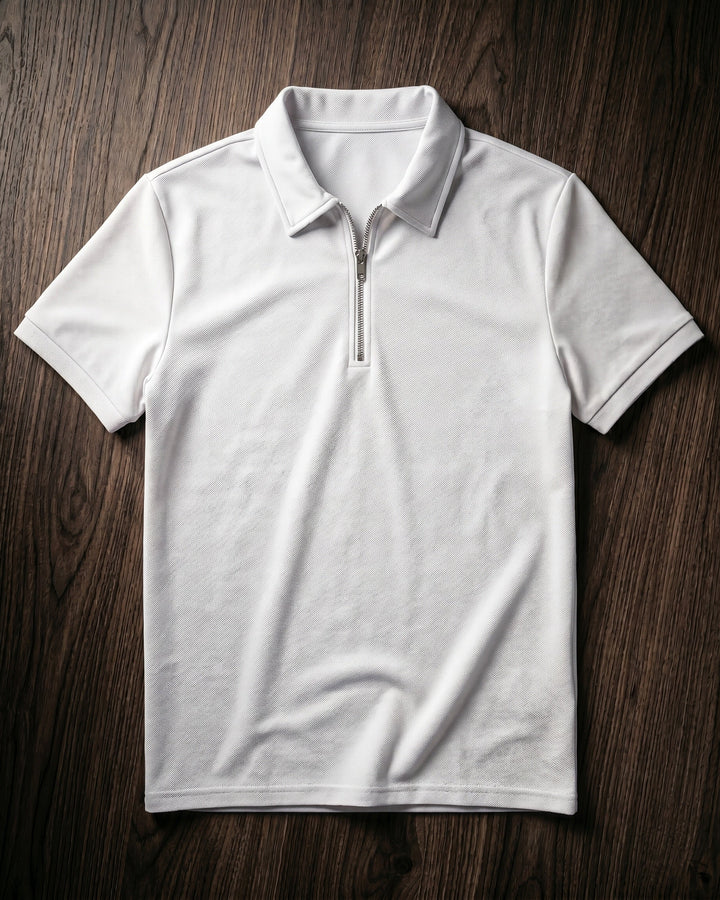 Hugo Piqué-Strick-Poloshirt mit Half-Zip