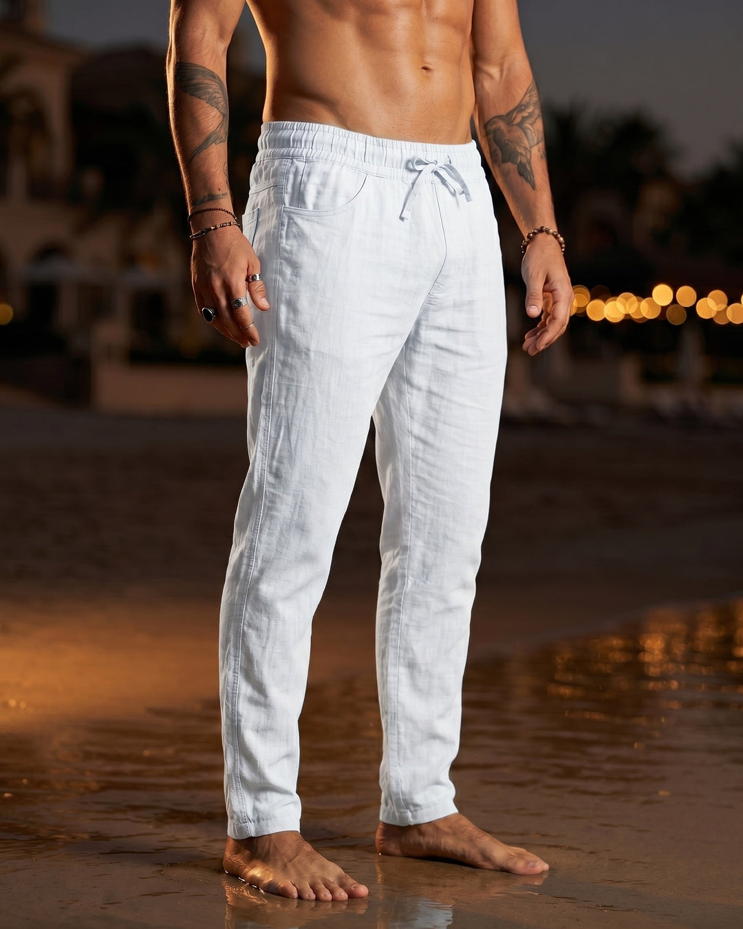 Gennaro Lockere Leinenhose mit Kordelzug