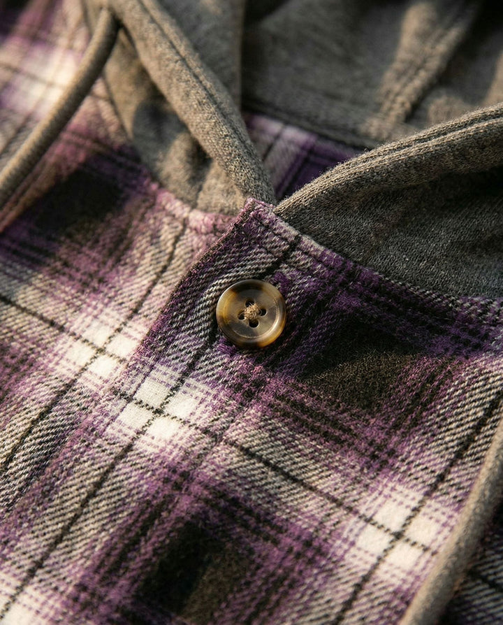 Santiago Kariertes Overshirt mit Kapuze
