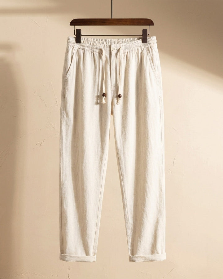 Domenico Sommerliche Leinenhose mit Kordelzug