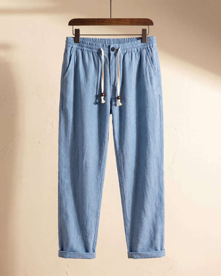 Domenico Sommerliche Leinenhose mit Kordelzug
