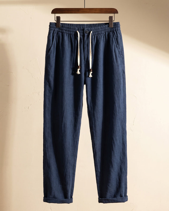 Domenico Sommerliche Leinenhose mit Kordelzug