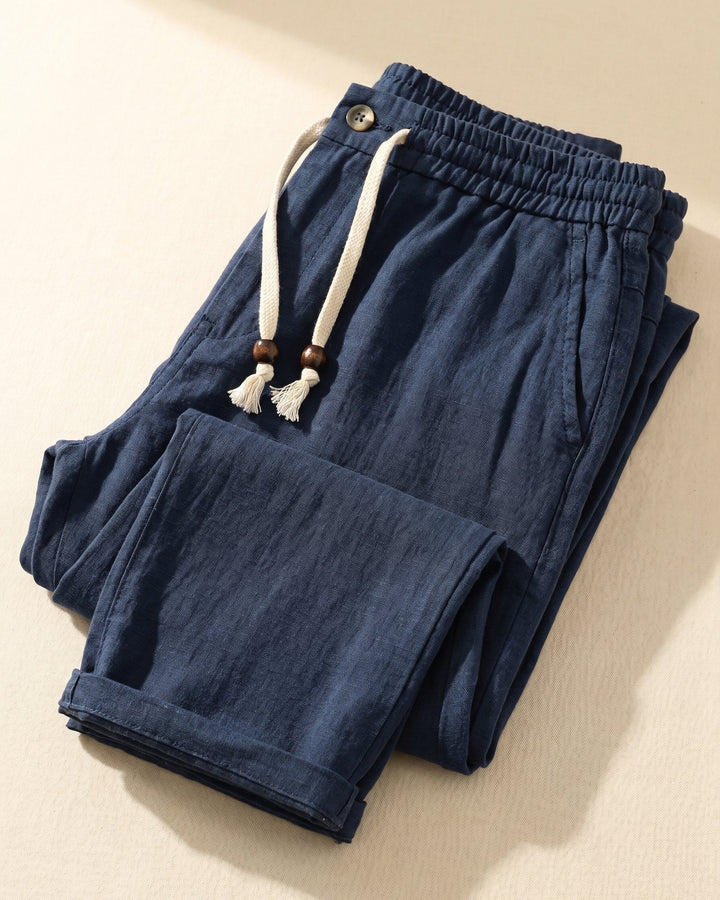 Domenico Sommerliche Leinenhose mit Kordelzug