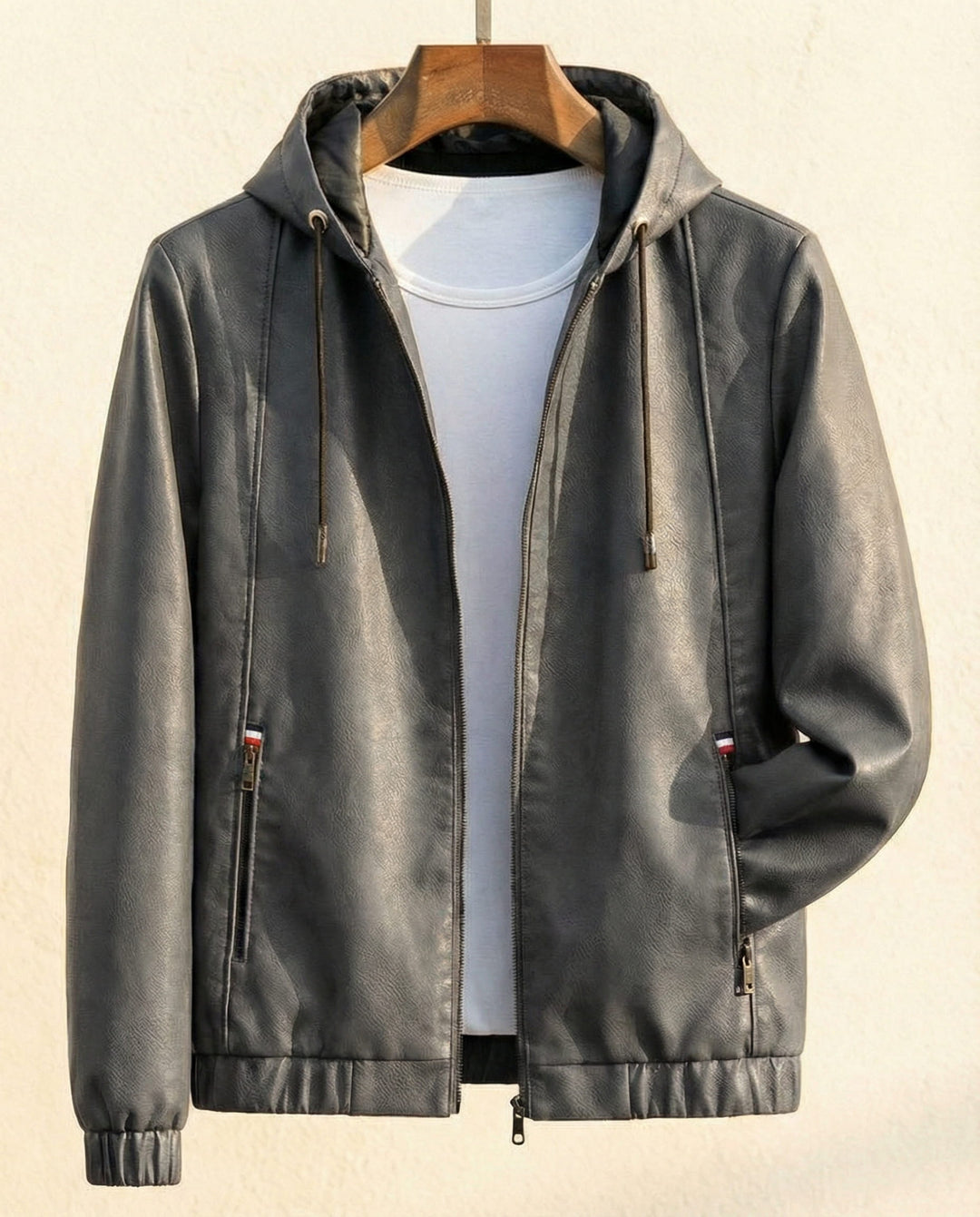Lorenzo Lederjacke mit Kapuze