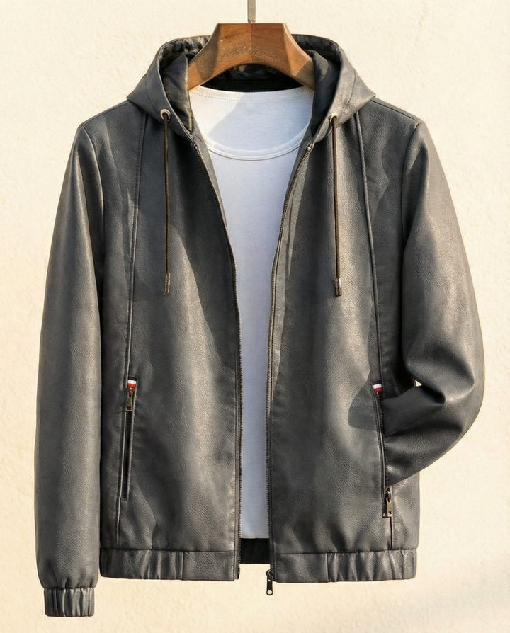 Lorenzo Lederjacke mit Kapuze