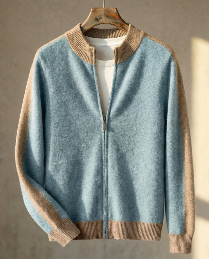 Federico Merinowoll-Strickjacke mit Reißverschluss